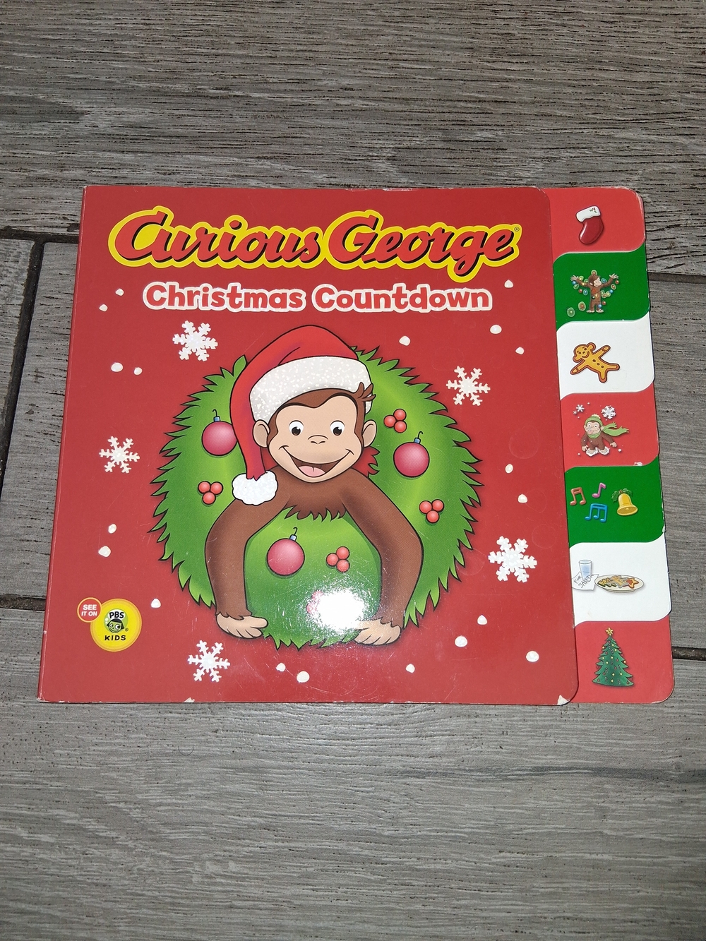 Curious George Christmas Countdown Board Book - Red